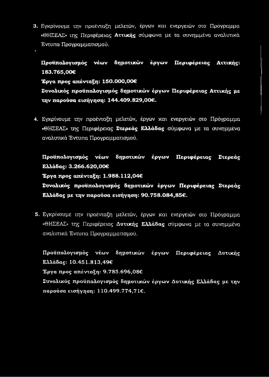 0 0 0,0 0 Συνολικός π ρ οϋπολογισ μ ός δημοτικώ ν έρ γω ν Π ερ ιφ έρ εια ς Αττικής με την παρούσα εισήγηση: 1 4 