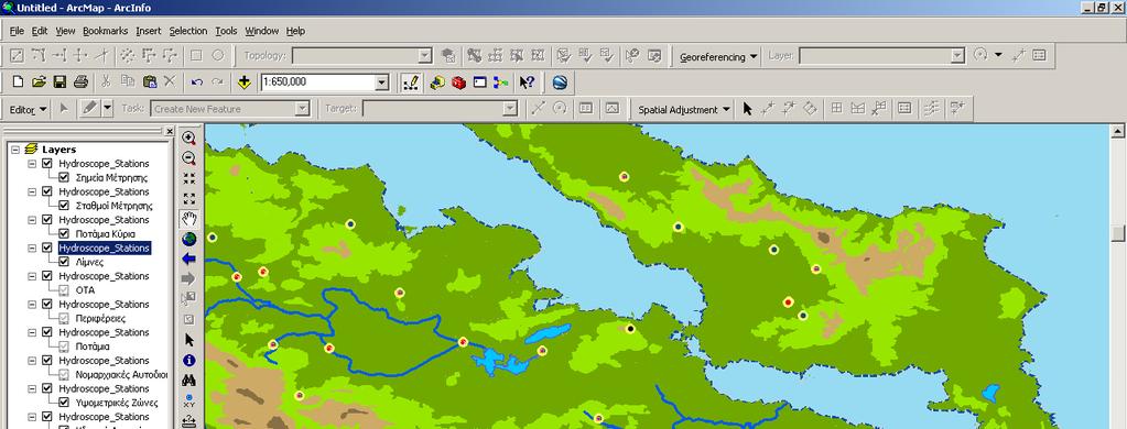 Υπηρεσίες WMS: Background Hydroscope stations http://thyamis.itia.