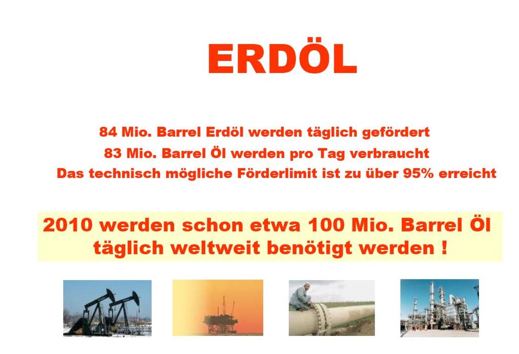 Πετρέλαιο 84 Μιο βαρέλια πετρελαίου χρειάζονται ημερησίως 83 Μιο βαρέλια πετρελαίου καταναλώνονται ημερησίως Ο