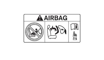 Προειδοποιητικές ετικέτες αερόσακου (όπου υπάρχουν): Αυτό το σύμβολο, σημαίνει «Μην το κάνετε αυτό» ή «Μην αφήσετε να συμβεί αυτό».