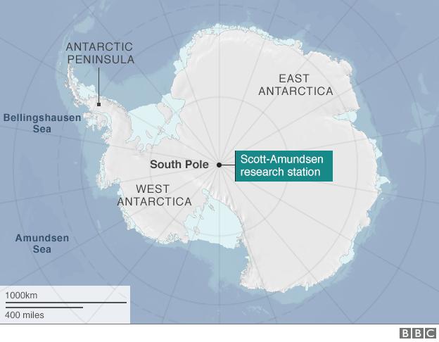 Σχήμα 2.7: Τοποθεσία σταθμού Amundsen-Scott ( http://www.bbc.