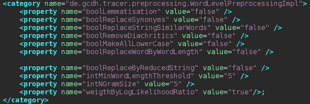 Preprocessing 1) without preprocessing Hint: Configuration file can