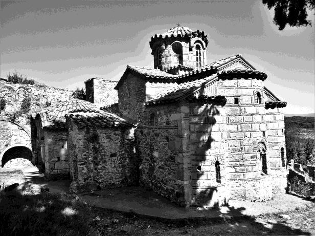 Μυστρά. Εικόνα 10. Ευαγγελίστρια Μυστρά. Άποψη από ΝΑ. Εικόνα 11. Μονή Παντάνασσας Μυστρά.