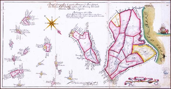 10. A!"#$ό&#'(: L-1-$>'B$/(1"ή (Disegno planimetrico) )*#+$,('ί. /.#ώ&: H*('+ί* Barbaro 1ό!+2: 4I(1ά 37:1ώ/$8, 9*(+ά>$8 "*1 K'7+1ώ/$8 1+!+/3ά5+2: Girolamo Semitecolo Έ,+2: 1757 7#.