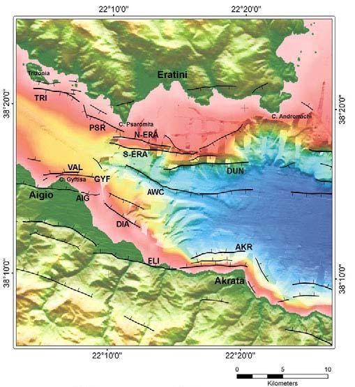 Περιοχή έρευνας Τόσο το ρήγµα του Αιγίου όσο και το ρήγµα Ελίκη, θεωρούνται ενεργά, καθώς έχουν συσχετιστεί µε τις σεισµικές δονήσεις της 15 ης Ιουνίου του 1995 (Ms 6,2 Αίγιο) και της 26 ης