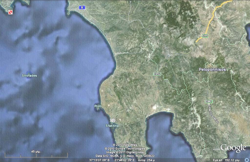 Προτεινόμενη περιοχή Εικόνα 1. Θέση του κυματικού ενεργειακού πάρκου στη Δυτική Πελοπόννησο Η Δυτική ακτή της Πελοποννήσου είναι μια μεγάλη περιοχή, επίσης εκτεθειμένη στο ανοικτό πέλαγος.