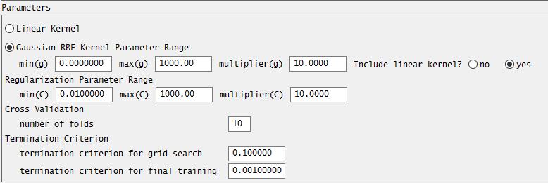 4.3.3 Παραμετροποίηση του SV μοντέλου ταξινόμησης (SVC) Η παραμετροποίηση ενός SV μοντέλου ταξινόμησης (SVC) αφορά έναν πλήρη παραμετροποιημένο SV ταξινομητή για ένα συγκεκριμένο πρόβλημα ταξινόμησης