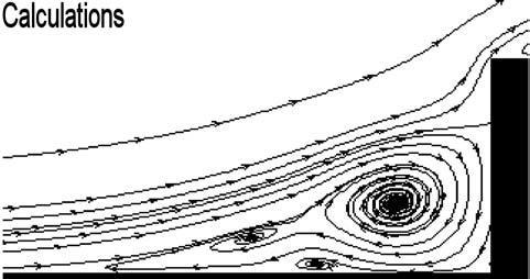 Σχήμα 6.4.1.γ: Μέσες γραμμές ροής για Re=1 (Rouvreau et al.,2) 6.
