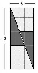 μέρη, δύο ορθογώνια τρίγωνα και δύο τραπέζια, τα οποία αναδιευθετούνται εκ νέου σε ορθογώνιο (Σχήμα -3). Αυτό το ορθογώνιο έχει εμβαδόν 13.5 = 65 τ.μ. Μπορείτε να εξηγήσετε τη διαφορά των εμβαδών; ή