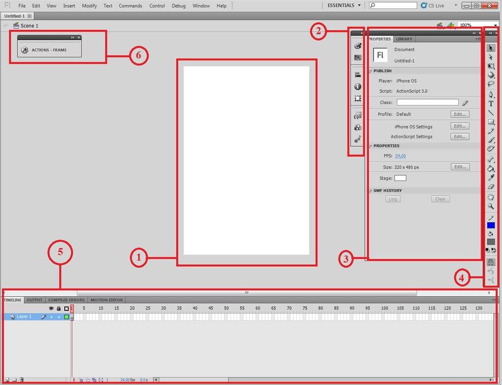 3.1.Παρουσίαση της πλατφόρμας του Flash CS5 Professional Εικόνα 30.