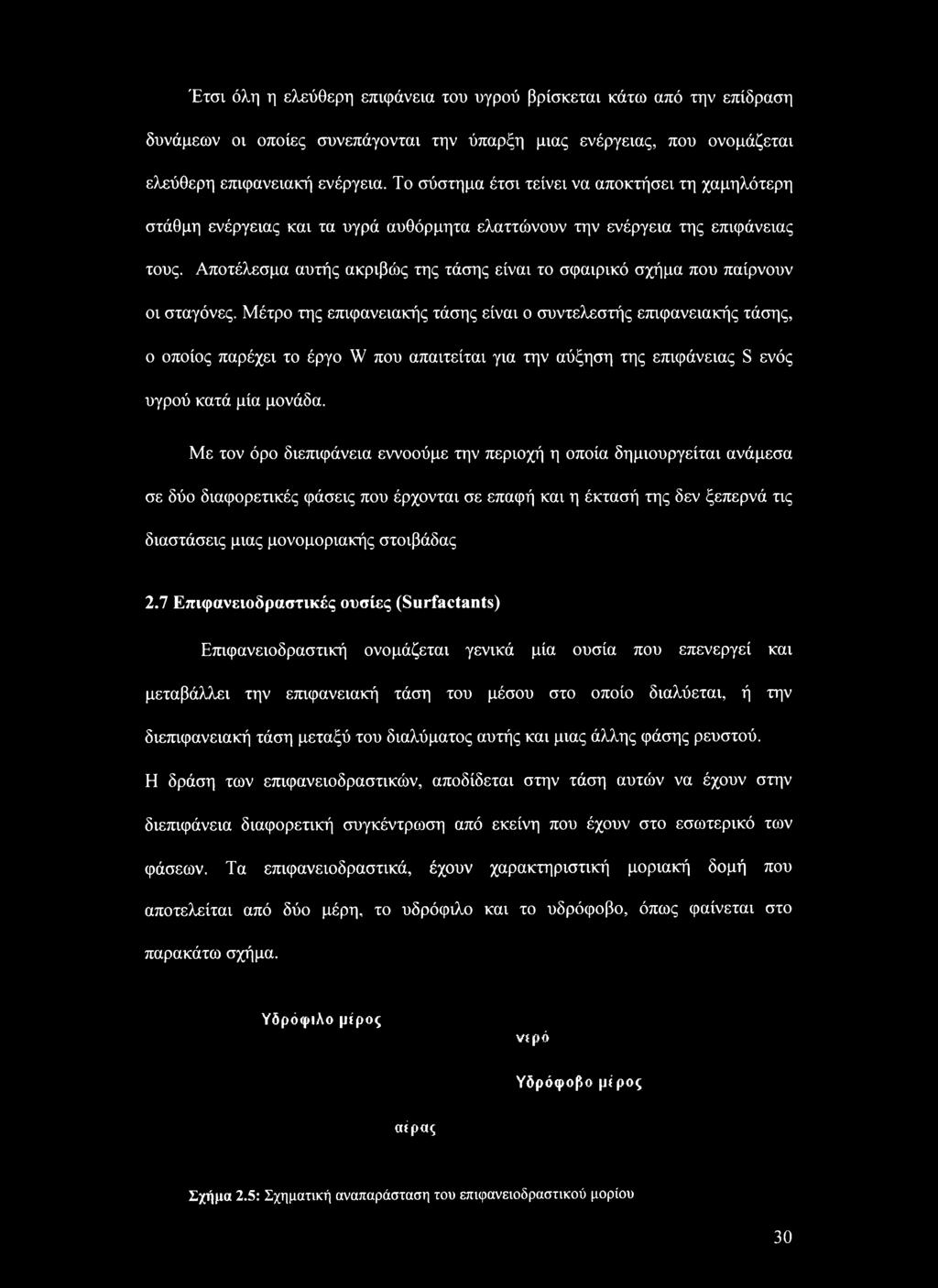 Αποτέλεσμα αυτής ακριβώς της τάσης είναι το σφαιρικό σχήμα που παίρνουν οι σταγόνες.