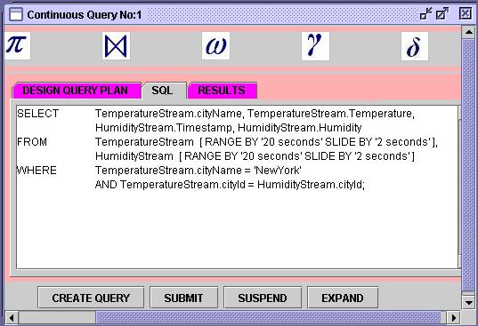 Η φόρμα περιέχει επίσης ένα πίνακα ελέγχου (control panel) με επιλογές: δημιουργίας του κώδικα σε SQL, υποβολής και παύσης της εκτέλεσης του ερωτήματος.