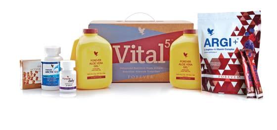 Το πακέτο Vital 5 περιλαμβάνει: ARGI+ Αυτό το γευστικό και θρεπτικό ρόφημα για αθλητές με γεύση μούρων περιέχει πέντε γραμμάρια L-Αργινίνης ανά μερίδα σε συνδυασμό με βιταμίνες, συμπεριλαμβανομένης