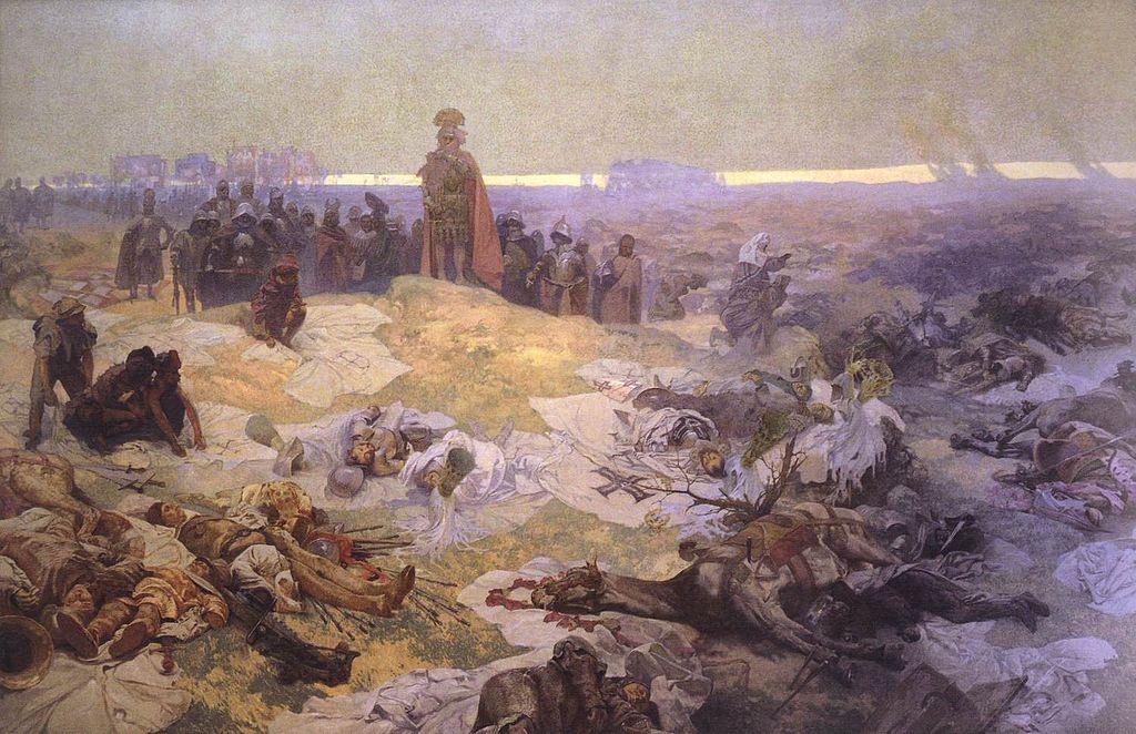 Σταυρούλα Μαυρογένη Μολονότι τα θέματα του Μούχα διακρίνονταν για το φιλειρηνικό τους περιεχόμενο, φαίνεται πως η έκρηξη του Α Παγκοσμίου πολέμου επηρέασε και την οπτική του καλλιτέχνη.