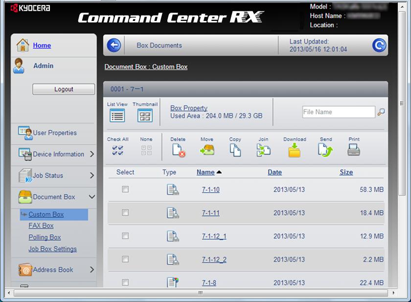 Προετοιμασία πριν από τη χρήση > Command Center RX Εκτυπώστε το έγγραφο. Επιλέξτε το έγγραφο που επιθυμείτε να εκτυπώσετε.