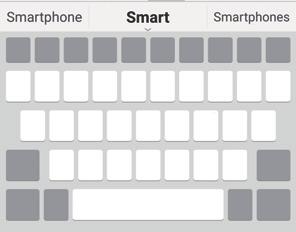 Suggesting words Smart keyboard automatically analyses your usage patterns to suggest frequently used words as you type. The longer you use your device, the more precise the suggestions are.