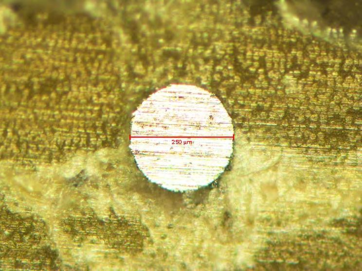 6.3.2 Υβριδικό Σύνθετο υλικό με ενσωματωμένα Σύρματα κράματος Ni-Ti Βιβλιογραφία Η εγκάρσια τομή του υβριδικού σύνθετου παρατηρήθηκε στο οπτικό μικροσκόπιο, και από τις εικόνες που προέκυψαν