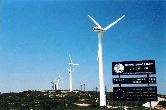 Εικόνα 3.12. Αιολικό πάρκο της ΔΕΗ στο Πυθαγόρειο της Σάμου.
