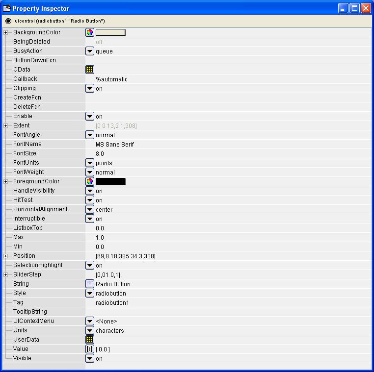 2.1.2.4 Radio Button Διαδραστικό περιβάλλον (GUI) για τον υπολογισμό Το στοιχείο ελέγχου radiobutton μας δίνει τη δυνατότητα να επιλέξουμε μια μόνο επιλογή από ένα πλήθος επιλογών.