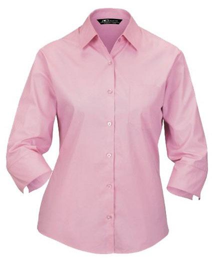 XS,, 3XL Pale pink Ποπλίνα, 100% βαμβάκι, 125gr. Γυναικείο κοντομάνικο πουκάμισο από ποπλίνα, κλασικός γιακάς με 1 κουμπί, τσέπη στο σημείο της καρδιάς και πατιλέτα με 7 κουμπιά στο ίδιο χρώμα.