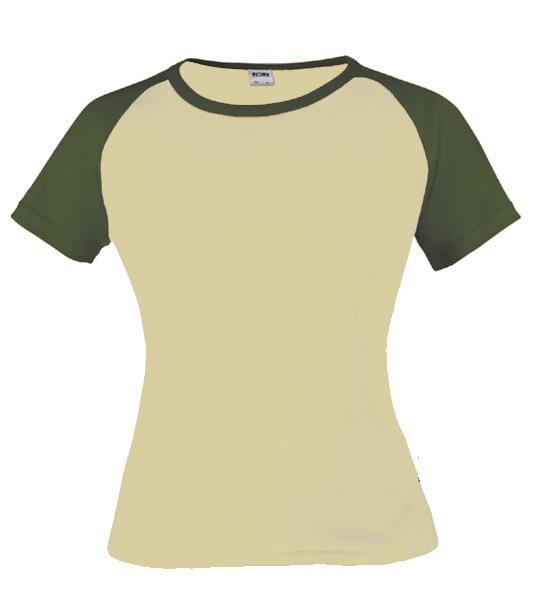 Γυναικείο Τ-shirt με στρογγυλή λαιμόκοψη με ρέλι, κοντά μανίκια, στενό κόψιμο, πλαϊνές ραφές και ενισχυμένη κλωστή.