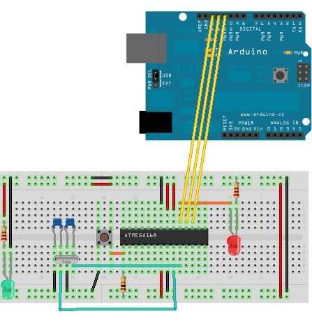 Συνδέουμε την πλακέτα του Arduino με το Breadboard, όπως φαίνεται στην