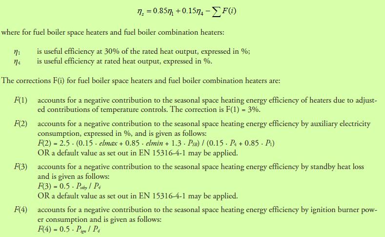 Ενεργειακή Απόδοση Εποχιακής Θέρμανσης Λέβητα η s = 0,85 η 1 +