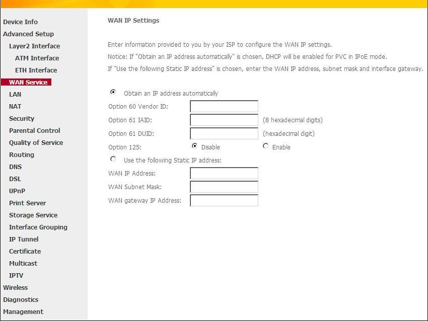 Obtain an IP address automatically (Αυτόματη απόδοση διεύθυνσης IP): Το router θα λαμβάνει αυτόματα διεύθυνση IP από τον πάροχό σας ή από τον υπάρχοντα εξοπλισμό δικτύωσης.