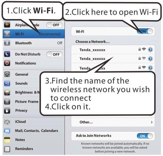 1. Πιέστε Wi-Fi 2.