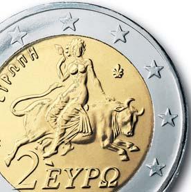Národné strany všetkých ôsmich mincí navrhol sochár Georgios Stamatopoulos. Každá má iný motív, na všetkých je však 12 hviezd symbolizujúcich Európsku úniu.