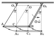 ii Nα εκφράσετε την γωνιακή ταχύτητα της ράβδου Ο Β σε συνάρτη ση µε την γωνία φ που σχηµατίζει µε την κατακόρυφη διεύθυνση. Δί νεται η επιτάχυνση g της βαρύτητας.