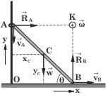 mv + I = mgl"µ# - "µ# 1 όπου v η ταχύτητα του κέντρου µάζας της ράβδου κατά την θεωρούµενη χρονική στιγµή.