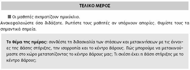 Για παράδειγµα, στο τέλος του µαθήµατος Αυτό το κοµµάτι του µαθήµατος (το θέµα τηςηµέρας)