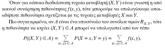 Ιδιότητες της από κοινού συνάρτησης