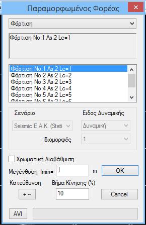 Επιλέγοντας το πλαίσιο «συνδυασμοί» (Εικόνα 120) ανοίγει το παρακάτω πλαίσιο διαλόγου στο οποίο επιλέγουμε το ενεργό σενάριο και γίνεται αυτόματα ο υπολογισμός των
