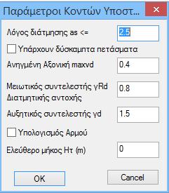Υπάρχει επιπλέον ο έλεγχος για τα «κοντά υποστυλώματα».