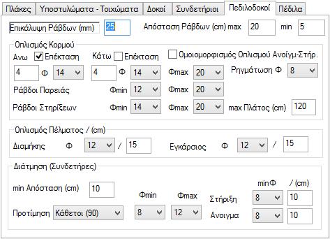 Επέκταση άνω και κάτω, σημαίνει ότι ο οπλισμός των στηρίξεων θα περνάει και μέσα στο άνοιγμα και θα συνυπολογίζεται σε αυτό.