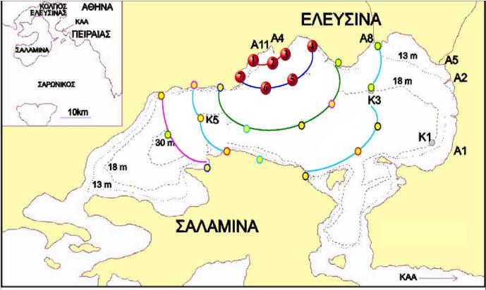 ολικό άζωτο, βαρέα μέταλλα (Pb, Sn, Zn, Cr, Ni, Cu), έλαια, αλατότητα, φωσφορικά και φαινόλες.