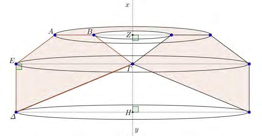 5. Στο διπλανό σχήμα δίνεται πολύγωνο ΑΒΓΔΕ. Το ΑΒΓΕ είναι ισοσκελές τραπέζιο με ΒΓ = ΑΕ = 5 cm και ΑΒ = 4 cm.