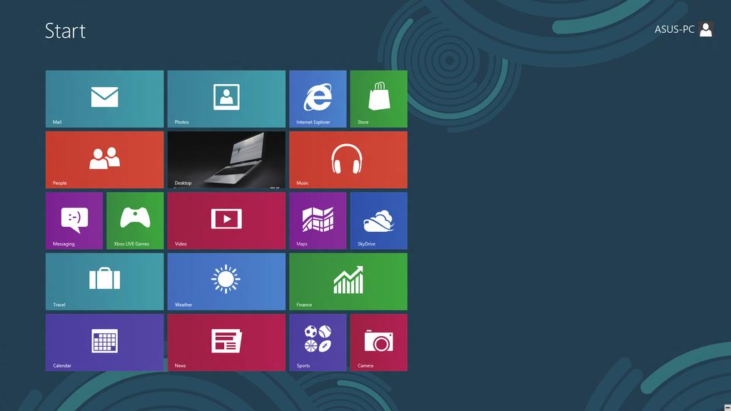 Χρήση του περιβάλλοντος εργασίας χρήστη στυλ Windows Η διεπαφή χρήστη (UI) του Windows είναι μία οθόνη με μορφή πλακιδίων που χρησιμοποιείται στα Windows 8.