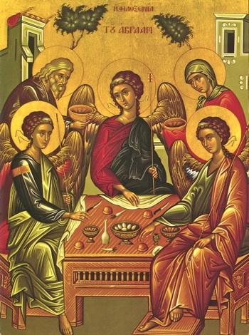 Megalynaria of the Trinity Τιαδικά Μεγαλυνάρια It is truly meet to praise the superdivine Ἄξιόν ἐστιν ὡς ἀληθῶς, τὴν ὑπέρθεον Trinity, the all-creating Father ὑµνεῖν Τριάδα, Ἄναρχον Πατέρα καὶ