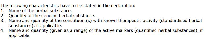 5. Declaration of herbal substances in the SmPC