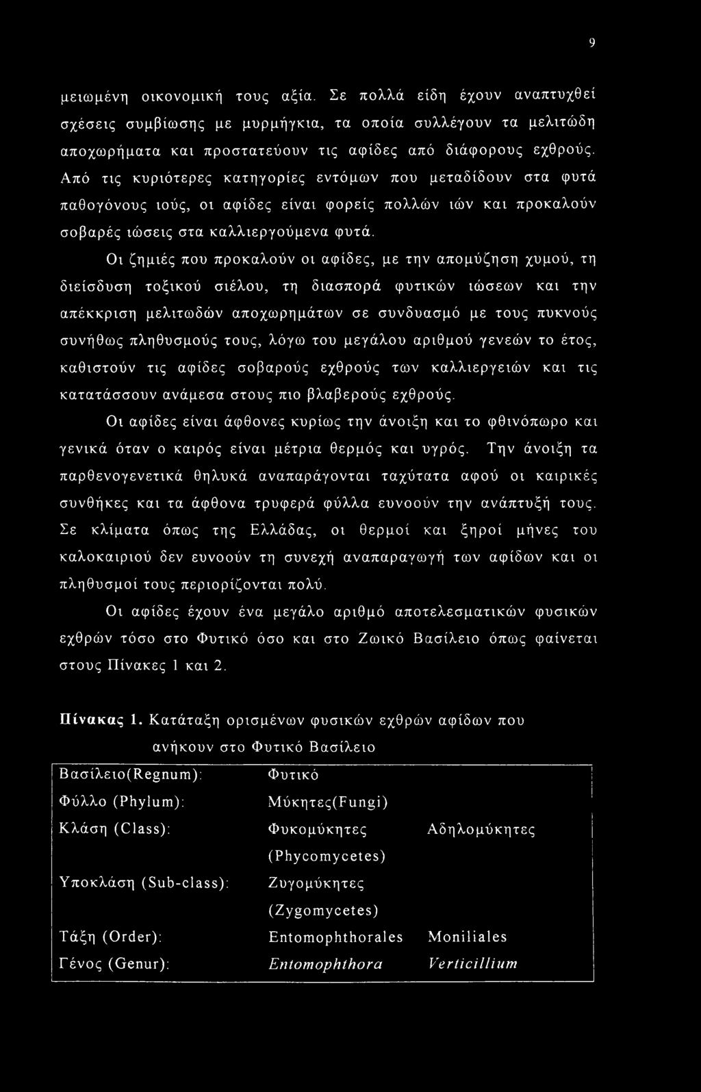 Οι ζημιές που προκαλούν οι αφίδες, με την απομύζηση χυμού, τη διείσδυση τοξικού σιέλου, τη διασπορά φυτικών ιώσεων και την απέκκριση μελιτωδών αποχωρημάτων σε συνδυασμό με τους πυκνούς συνήθως