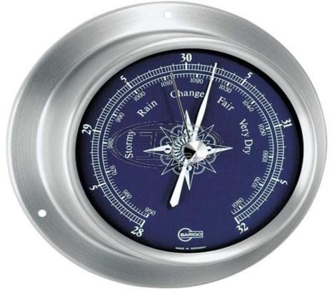 Βαρόμετρο: είναι ειδικό όργανο μέτρησης της ατμοσφαιρικής πίεσης. Η βαρομετρική πίεση αποτελεί ίσως το σημαντικότερο μετεωρολογικό στοιχείο.