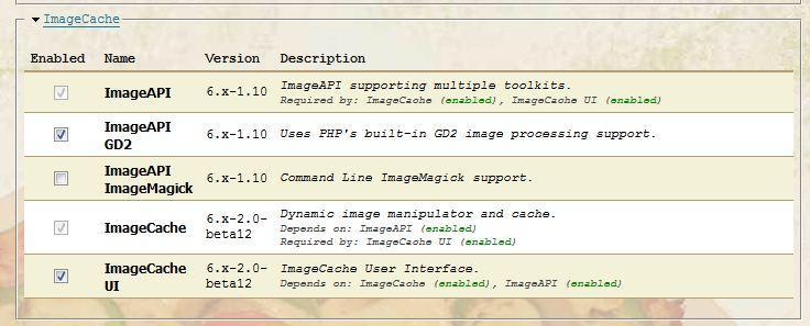 σήμα 33: Imagecache module Thickbox Απηή ε ελφηεηα θέξλεη φιεο ηηο ιεηηνπξγίεο ηεο jquery plugin Thickbox (http://jquery.com/demo/thickbox) γηα ην Drupal.