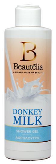 BEAUTELIA SHOWER GEL DONKEY MILK Αφρόλουτρο σώματος με προβιταμίνη Β5 και πολύτιμο γάλα γαϊδούρας, που καθαρίζει απαλά και παράλληλα περιποιείται την επιδερμίδα Mε προσεγμένη σύνθεση