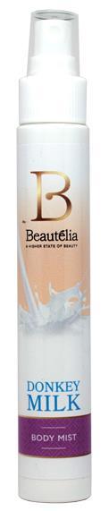 BEAUTELIA BODY MIST DONKEY MILK Σπρέι σώματος με γάλα γαϊδούρας και ελαφριά γαλακτώδη μορφή.