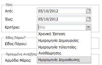 εύρος που όρισε αν θα εφαρμοσθεί είτε για την χρονική έκταση των δεδομένων, είτε για την ημερομηνία δημιουργίας μεταδεδομένων, είτε για την ημερομηνία τελευταίας αναθεώρησης των μεταδεδομένων, είτε