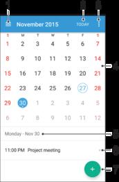 Ρολόι και ημερολόγιο Ημερολόγιο Χρησιμοποιήστε την εφαρμογή «Ημερολόγιο» για τη διαχείριση του χρονοπρογραμματισμού σας.