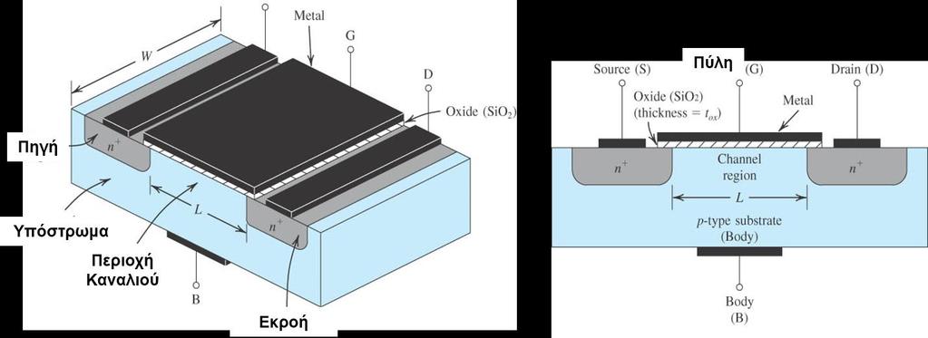 Δομή του MOSFET (IGFET) Η δομή του